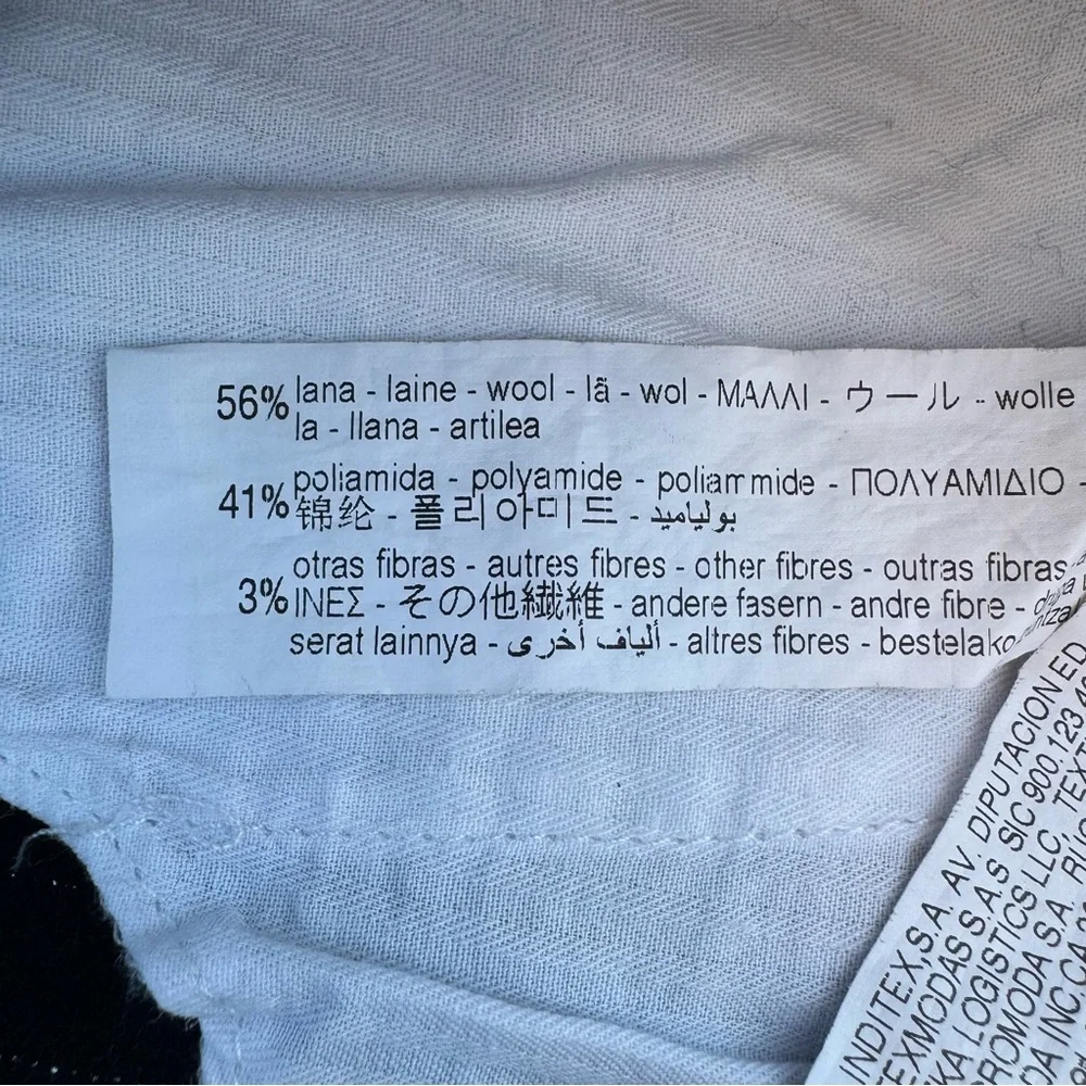 ZARA Man Black Wool Dress Pants with Metallic Silver Stripes - Picture 5 of 8